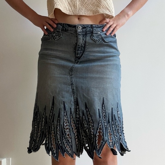 Y2K  Parasuco Ergonomic midi denim skirt - 12 - Picture 1 of 17